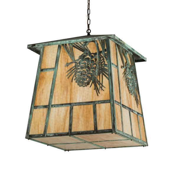 Meyda Lighting Stillwater Winter Pine Light Craftsman Verdigris